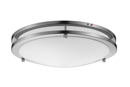 LED DOUBLE RING FLUSH MOUNT W/ EM BATTERY